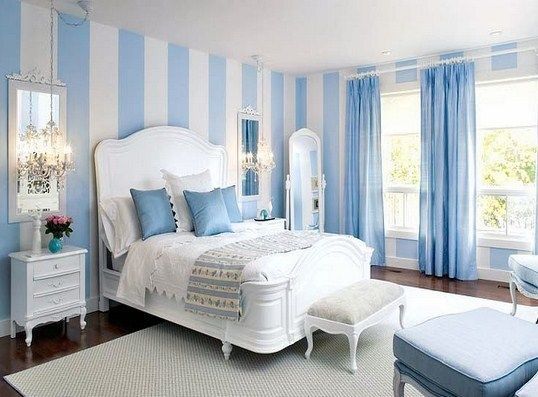 Оттенки синего в спальне – идеи и воплощение