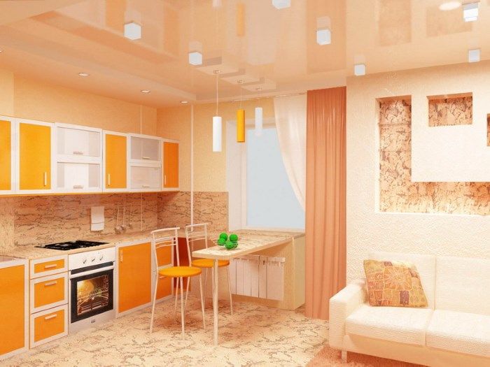 оранжевый интерьер квартиры