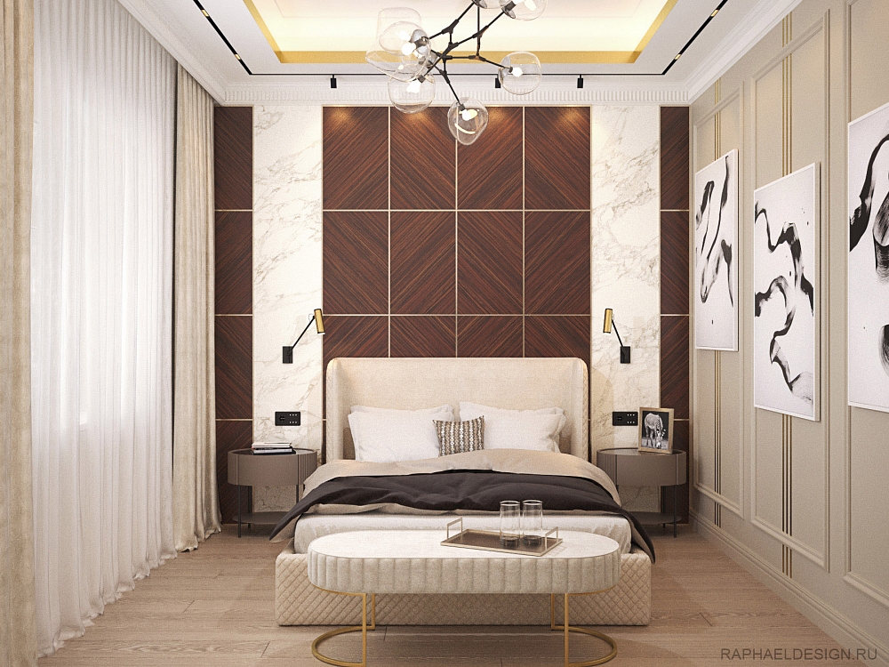фото красивого интерьера современной спальни