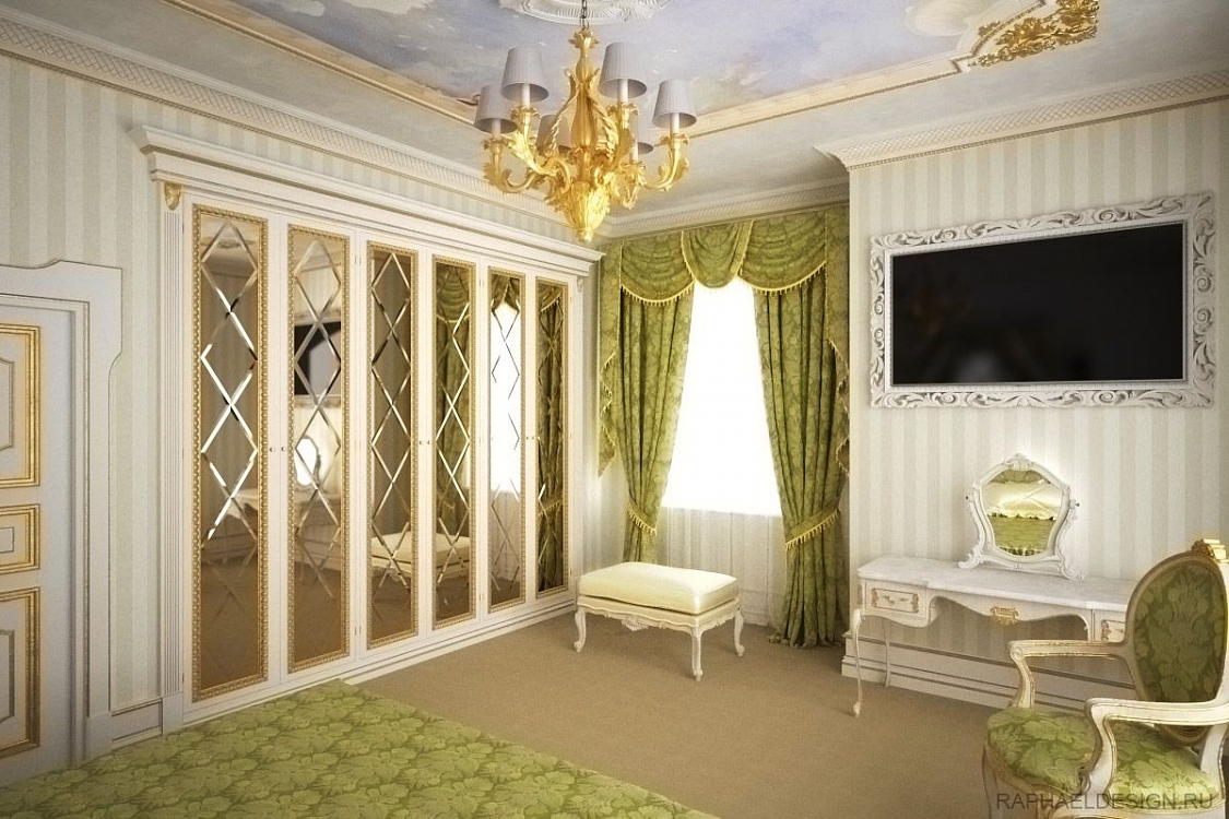 интерьер спальни в классическом стиле фото
