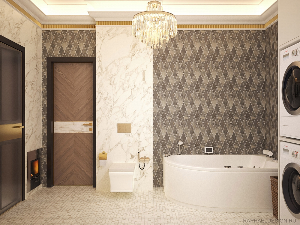 дизайн интерьера ванной в классическом стиле фото