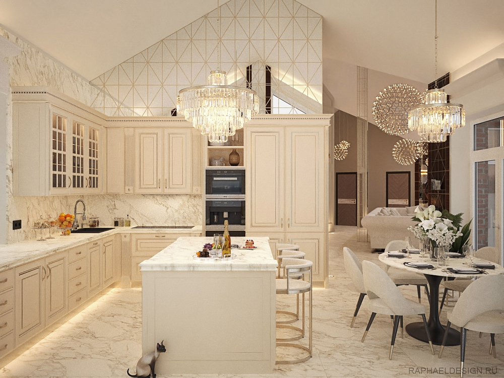 белая кухня фото современный стиль интерьера