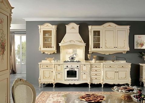 An example of customized kitchen produced of solid wood