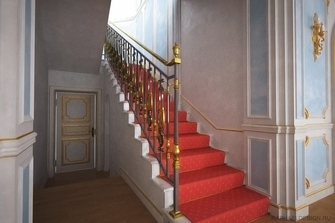 лестница в загородом доме дизайн фото