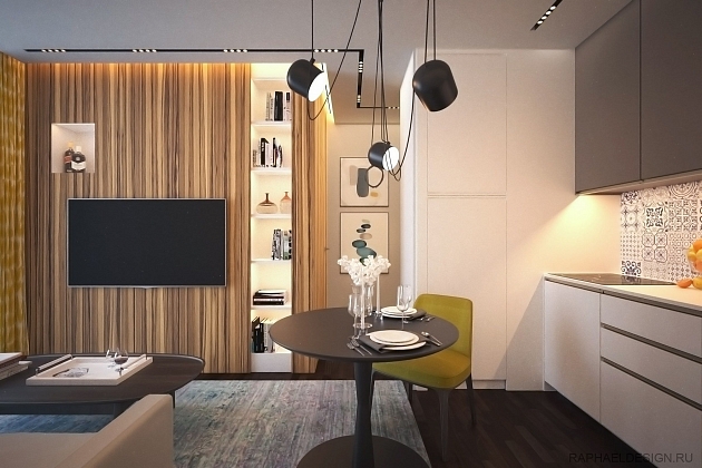 Дизайн интерьера двухкомнатной квартиры в современном стиле