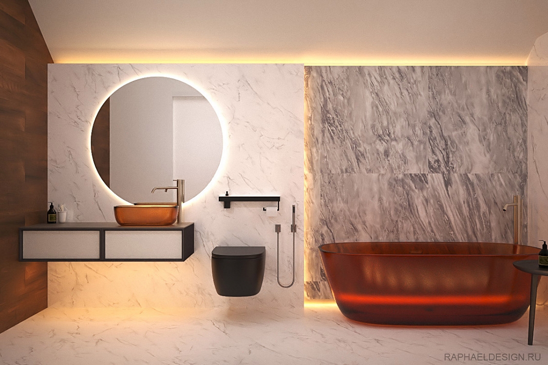 дизайн интерьера ванной в современном стиле фото